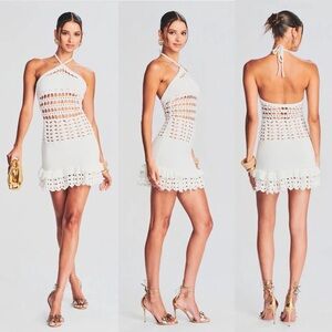Retrofete- EZE CROCHET PEARL EMBELLISHED DRESS Size Medium Summer